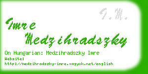 imre medzihradszky business card